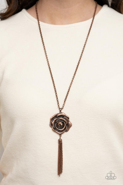 Rosy Redux - Copper Paparazzi Necklace (#540)