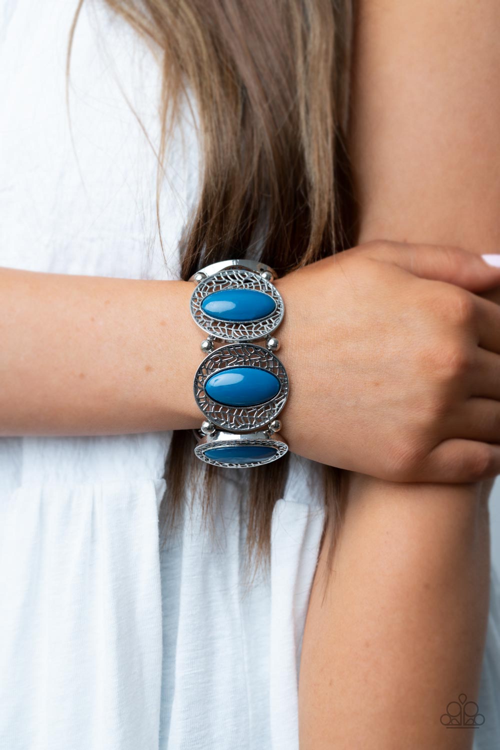 Eastern Escapade - Blue Paparazzi Bracelet (PZ-3886)