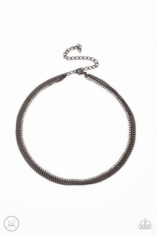 Glitzy Gusto - Black Paparazzi Necklace (#3286)