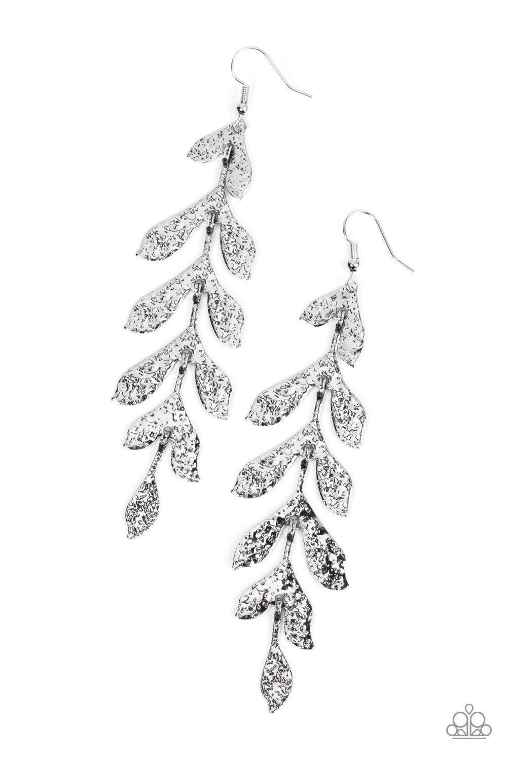 Lead From the FROND - Silver Paparazzi Earring (#3640)