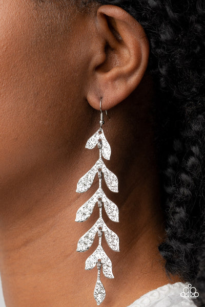 Lead From the FROND - Silver Paparazzi Earring (#3640)