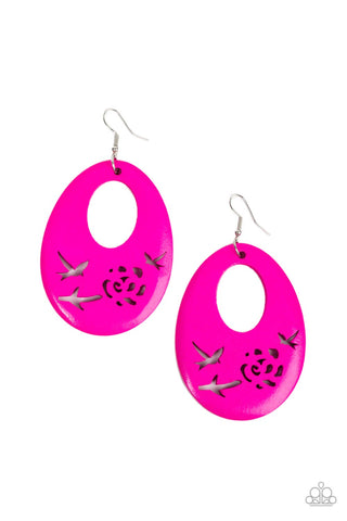 Home TWEET Home - Pink Paparazzi Earring (#3719)