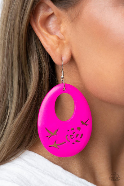 Home TWEET Home - Pink Paparazzi Earring (#3719)