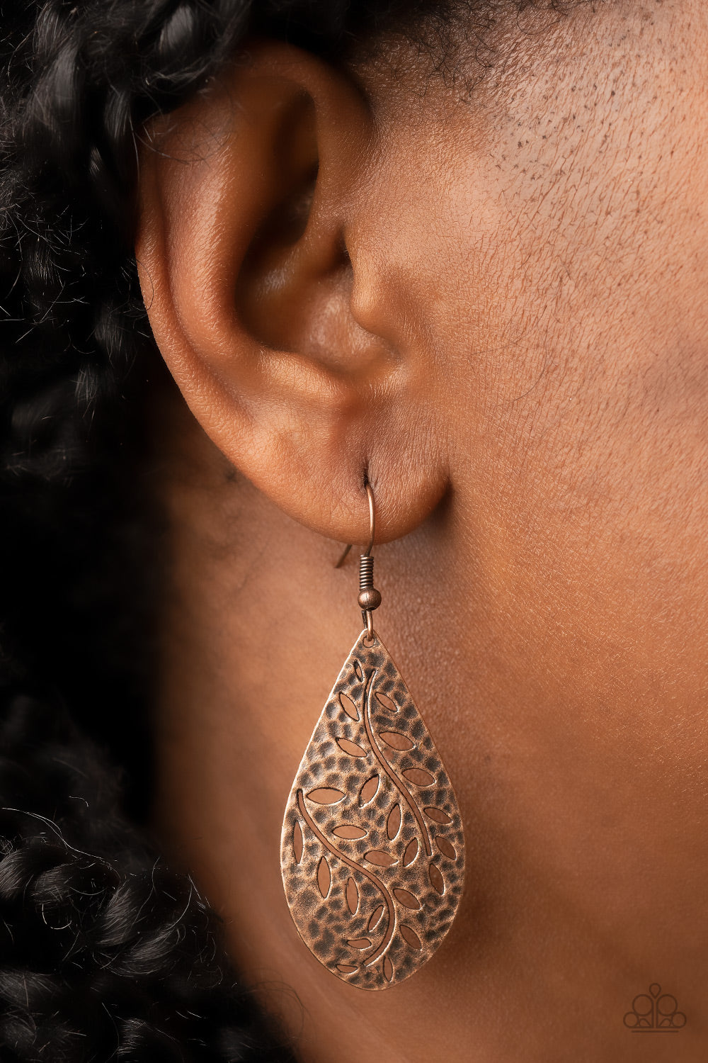 Vineyard Vanity - Copper Paparazzi Earring (PZ-1222)