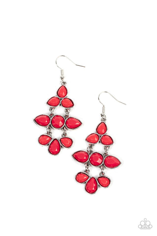 Bay Breezin - Red Paparazzi Earring (#3735)