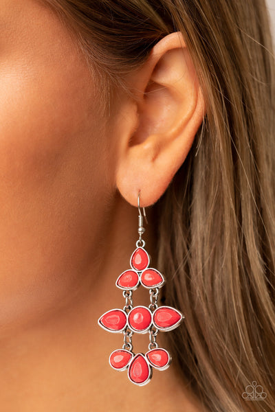 Bay Breezin - Red Paparazzi Earring (#3735)