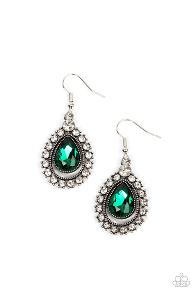 Divinely Duchess - Green Paparazzi Earring (#5492)