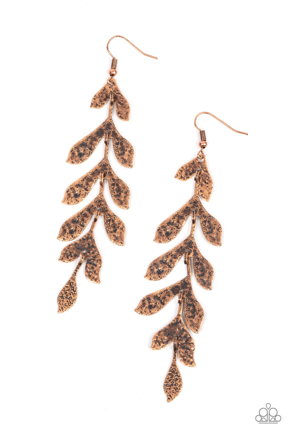 Lead From the FROND - Copper Paparazzi Earring (#1076)