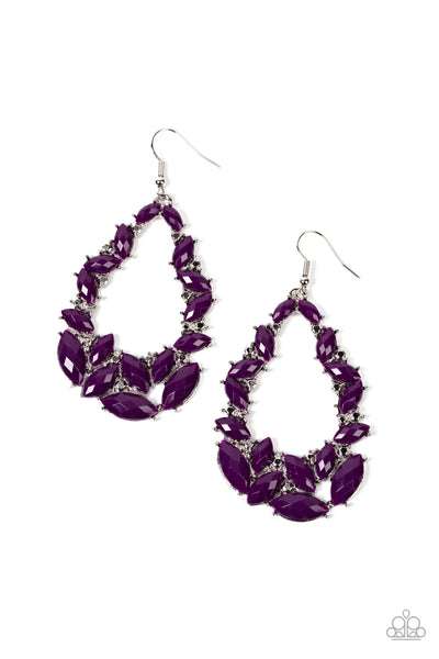 Tenacious Treasure - Purple Paparazzi Earrings (#4420)