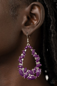 Tenacious Treasure - Purple Paparazzi Earrings (#4420)