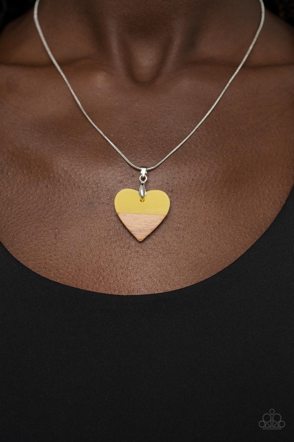 You Complete Me - Yellow Paparazzi Necklace (#3359)