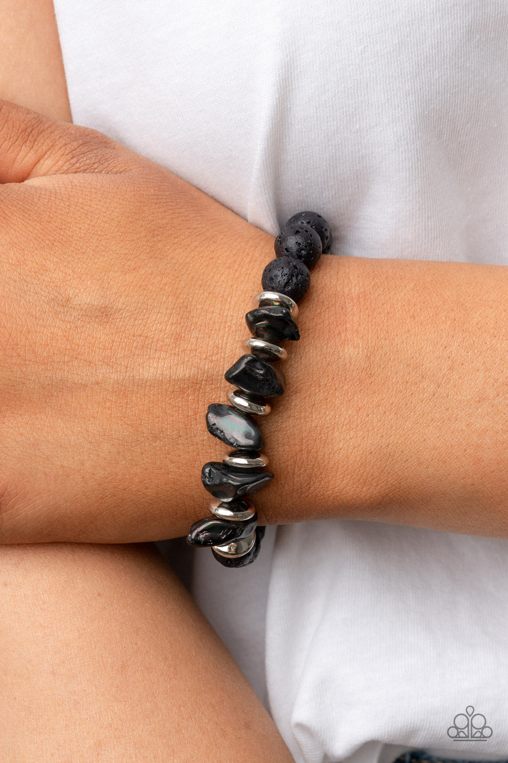 Volcanic Vacay - Silver Paparazzi Bracelet (PZ-708)