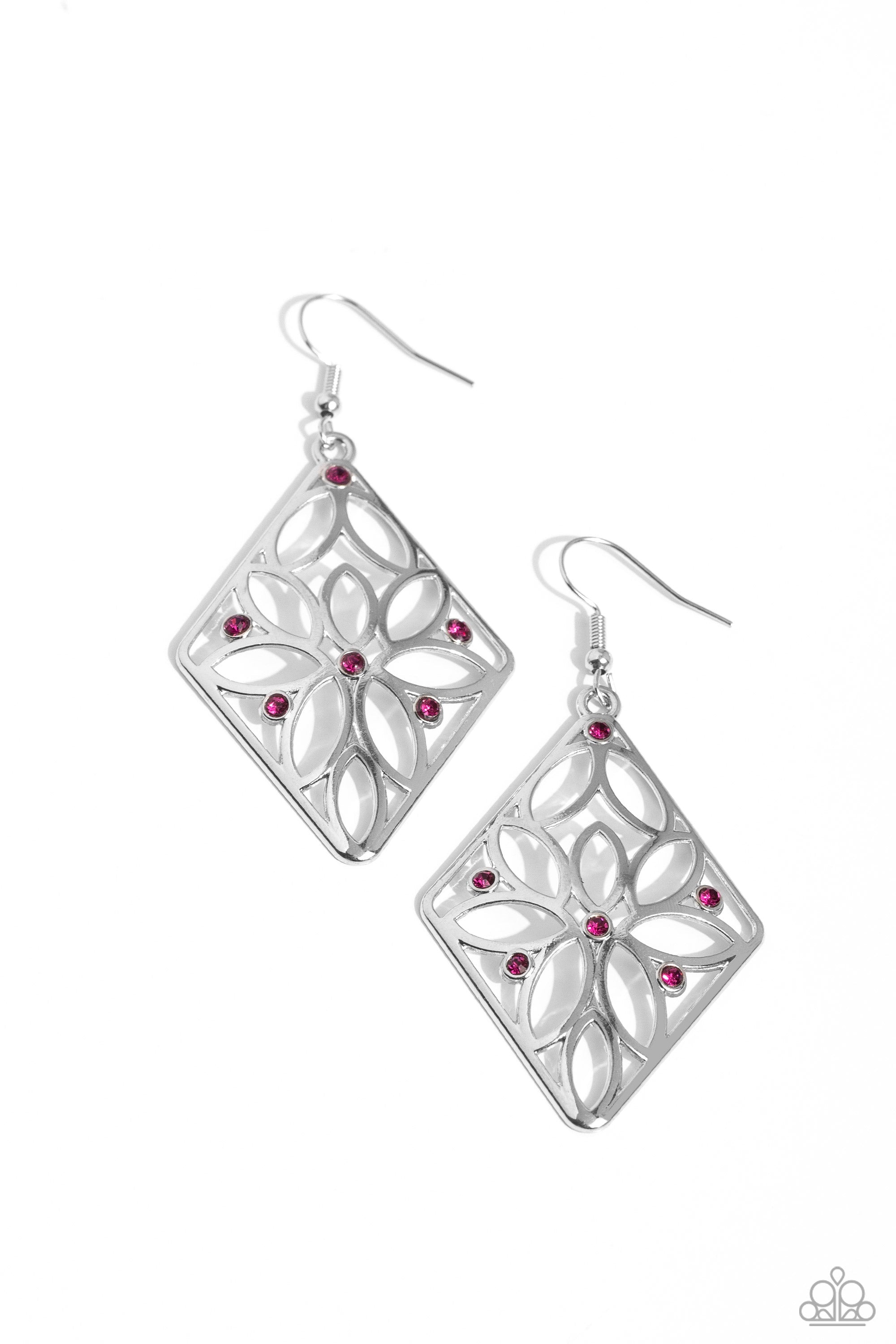 Pumped Up Posies - Pink Paparazzi Earring (#5670)
