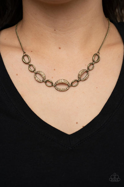 The Only Game in Town - Brass Paparazzi Necklace (1836)