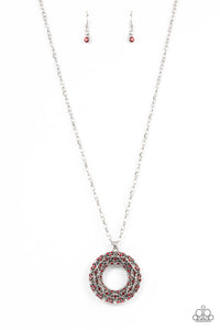 Wintry Wreath - Red Paparazzi Necklace (#3967)