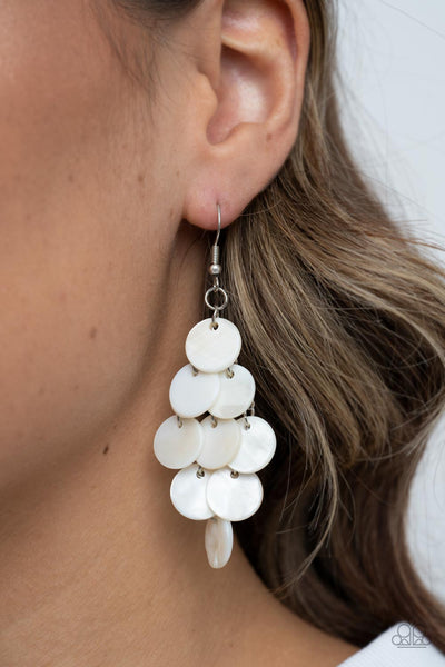 Tropical Tryst - White Paparazzi Earring (1473)