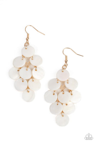 Tropical Tryst - Gold Paparazzi Earring (#3417)