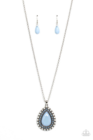 DROPLET Like Its Hot - Blue Paparazzi  Necklace (#2336)