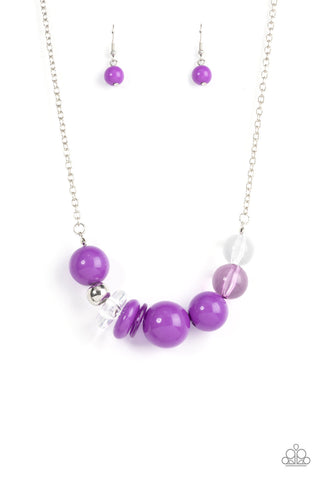Bauble Bonanza - Purple Paparazzi Necklace (#4537)