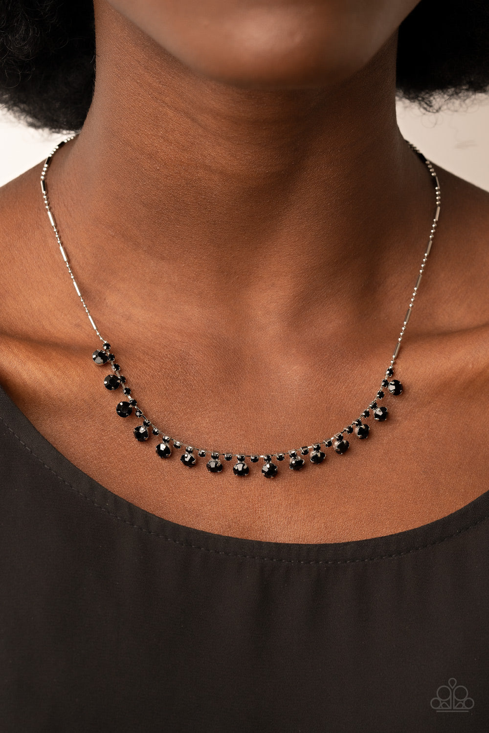 Cue the Mic Drop - Black Paparazzi Necklace (PZ-2549)