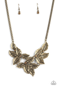 Holly Heiress - Brass Paparazzi Necklace (#4911)