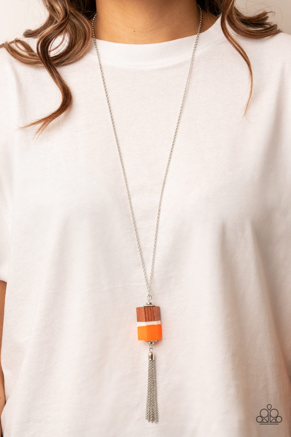 Reel It In - Orange Paparazzi Necklace (#3557)
