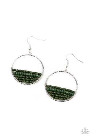 Head-Over-Horizons - Green Paparazzi Earring (2707)