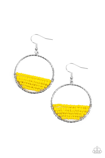 Head-Over-Horizons - Yellow Paparazzi Earring (#3954)