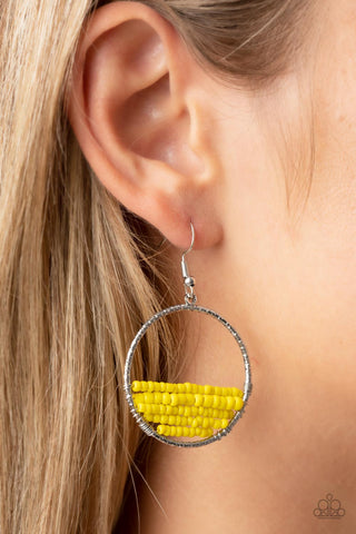 Head-Over-Horizons - Yellow Paparazzi Earring (#3954)