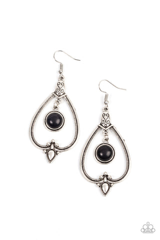 Rocky Mountain Royalty - Black Paparazzi Earring (#5153)