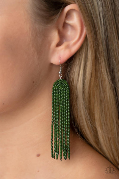 Right as RAINBOW - Green Paparazzi Earring (#3921)