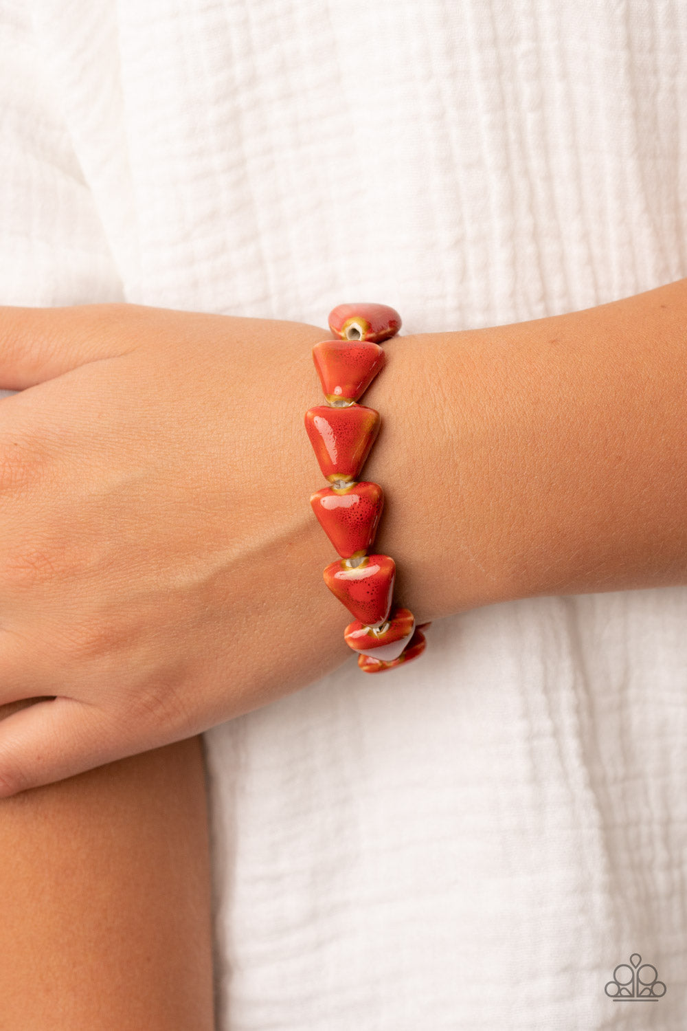 SHARK Out of Water - Red Paparazzi Bracelet (PZ-4828)