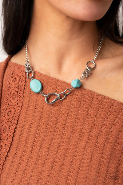 Sonoran Solo - Blue Paparazzi Necklace (#5348)