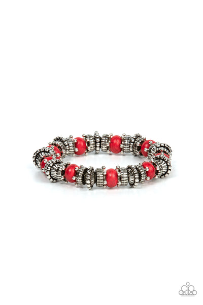 Canyon Crusher - Red Paparazzi Bracelet (#3685)