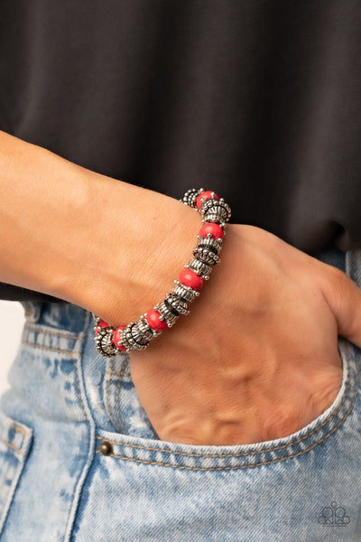 Canyon Crusher - Red Paparazzi Bracelet (#3685)