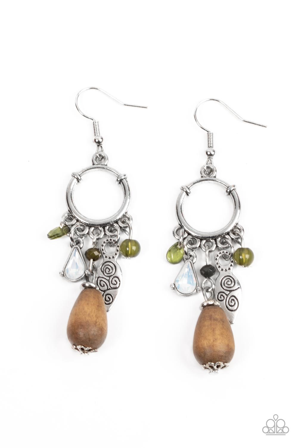 Bountiful Blessings - Green Paparazzi Earring (PZ-330)