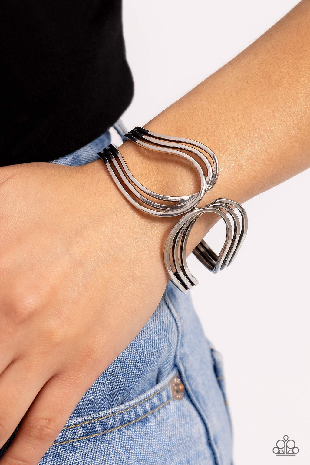 Shockwave Attitude - Silver Paparazzi Bracelet (#5698)