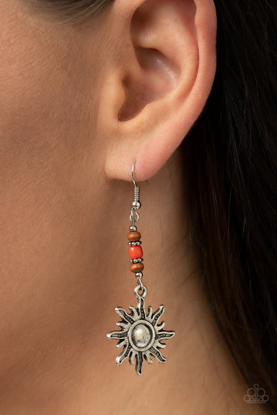 Sunshiny Days - Orange Paparazzi Earring (#2054)