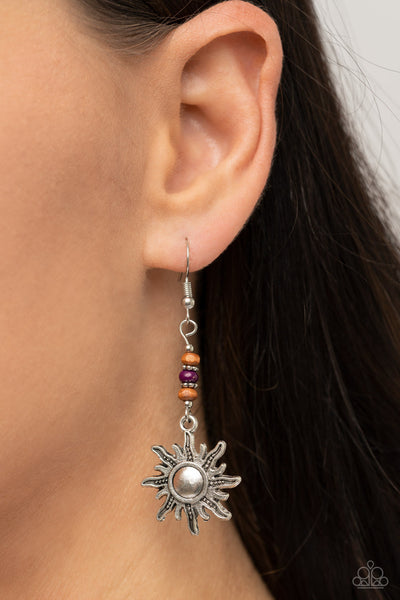 Sunshiny Days - Purple Paparazzi Earring