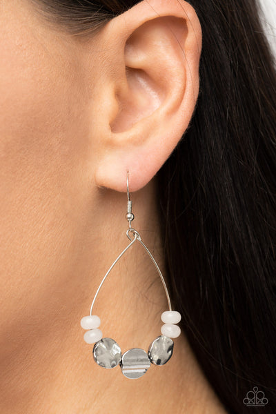 Tigris Treasure - White Paparazzi Earring