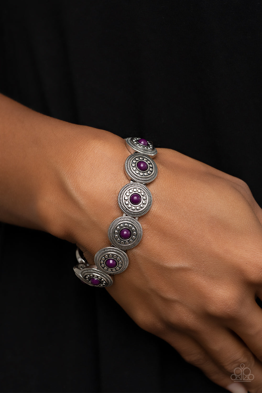 Welcome to the Color Wheel - Purple Paparazzi Bracelet (PZ-2161)
