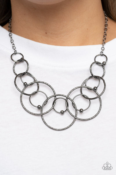 Encircled in Elegance - Black Paparazzi Necklace (#3164)