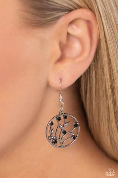 Bedazzlingly Branching - Black Paparazzi Earring (#586)