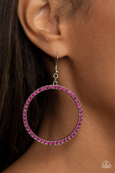 Head-Turning Halo - Pink Paparazzi Earring (#2073)