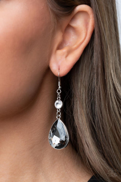 Smile for the Camera - Silver Paparazzi Earring (#3608)