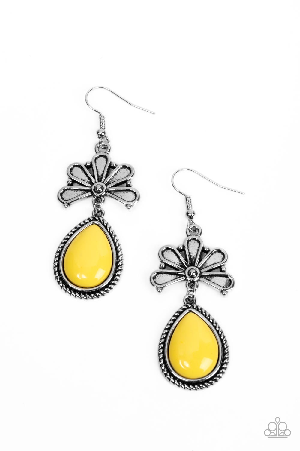 Brightly Blooming - Yellow Paparazzi Earring (2612)