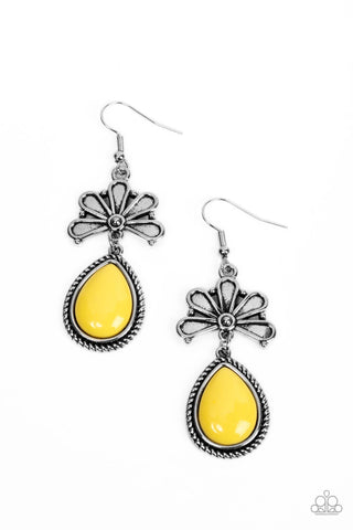 Brightly Blooming - Yellow Paparazzi Earring (2612)