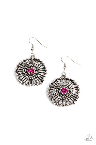 Tangible Twinkle - Pink Paparazzi Earring (#3372)