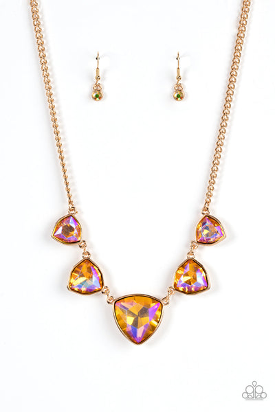 Cosmic Constellations - Gold Paparazzi Necklace (#2499)