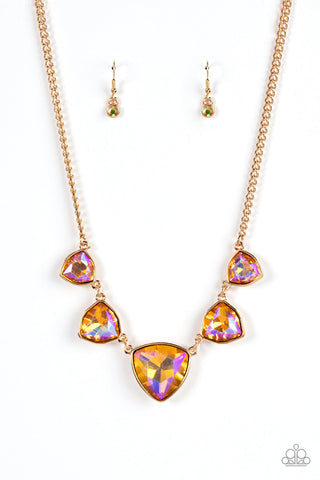 Cosmic Constellations - Gold Paparazzi Necklace (#2499)